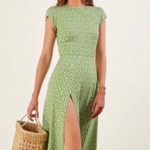 Reformation floral green dress Size 2